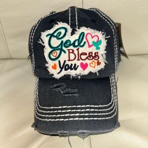 KBETHOS Black Distressed Cap with Colorful Embroidery